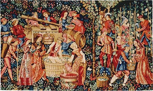 Bruges Tapestry wine-making