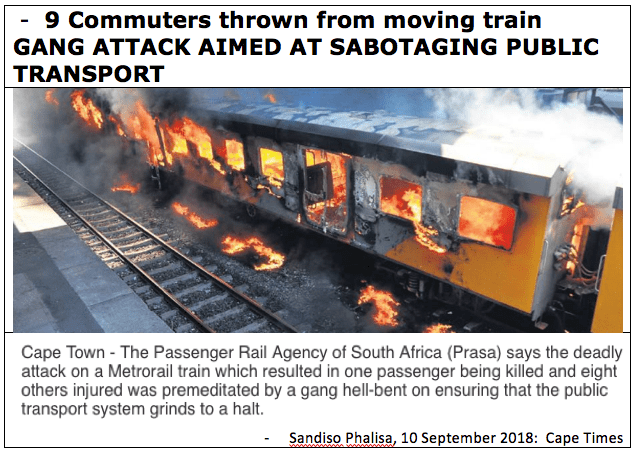Gang attack to sabotage rail transport